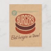 Retro Burger Postkarte (Vorderseite)