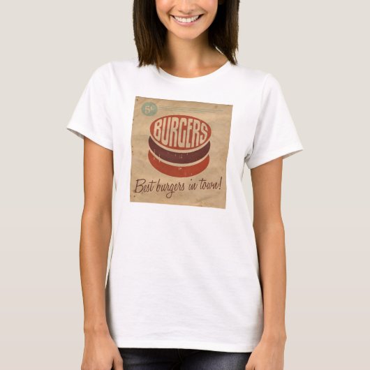 Retro Burger T-Shirt (Vorderseite)