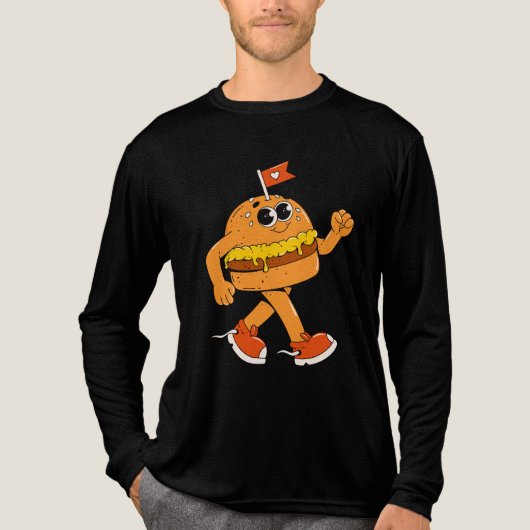 Retro Burger Tri-Blend Shirt (Vorderseite)