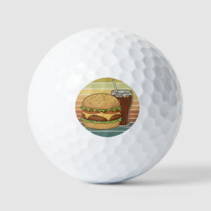 Retro-Burger und Cola. Golfball