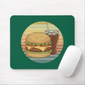 Retro-Burger und Cola. Mousepad (Mit Mouse)