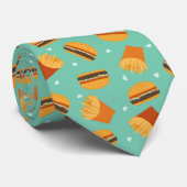 Retro Burger und Fries Krawatte (Gerollt)