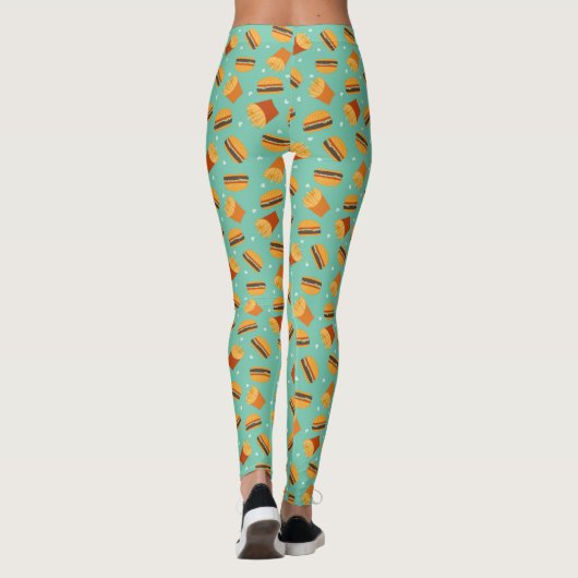 Retro Burger und Fries Leggings (Rückseite)