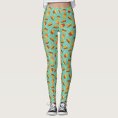 Retro Burger und Fries Leggings (Vorderseite)
