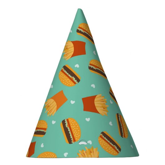 Retro Burger und Fries Partyhütchen (Rechts)