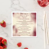 Retro Burgundy Elegant Ivory Wedding Fun Facts   Serviette (Beispiel)