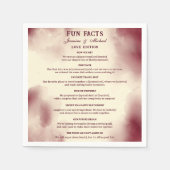 Retro Burgundy Elegant Ivory Wedding Fun Facts   Serviette (Vorderseite)