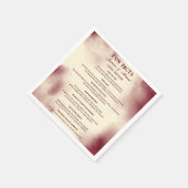 Retro Burgundy Elegant Ivory Wedding Fun Facts   Serviette (Ecke)