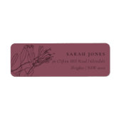 RETRO-BURGUNDY-PLUMLINIE ZEICHNEND BLUMENADRESSE (Vorne)