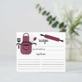 Retro Burgundy Schürze Kitchen Tools Rezeptkarte (Stehend Vorderseite)