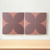 Retro Burgundy Terracotta Floral Petal Mitte Jahrh Fliese