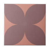 Retro Burgundy Terracotta Floral Petal Mitte Jahrh Fliese (Vorderseite)