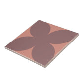 Retro Burgundy Terracotta Floral Petal Mitte Jahrh Fliese (Seite)