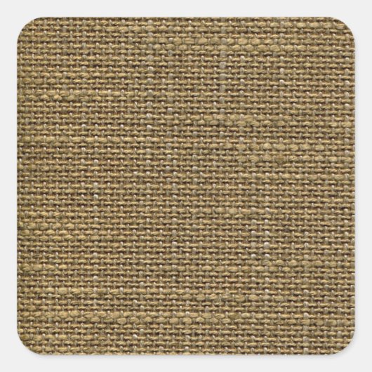 Retro Burlap Textur Muster Quadratischer Aufkleber (Vorderseite)