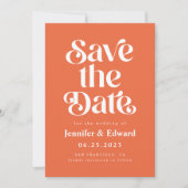 Retro Burnt Orange Wedding speichern das Datum Save The Date (Vorderseite)