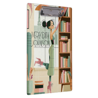 Retro-Büro-Schreibtisch-Clipboard-Grafik Klemmbrett