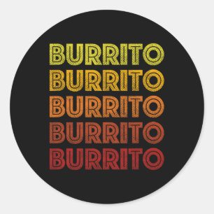Retro Burrito Shirt Vintag Burritos Cinco De Mayo Runder Aufkleber