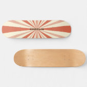Retro Burst Terracotta Personalisierter Name Skateboard (Horizontal)