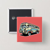 Retro-Bus-Reisebus Button (Vorne & Hinten)