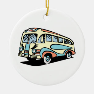 Retro-Bus-Reisebus Keramik Ornament