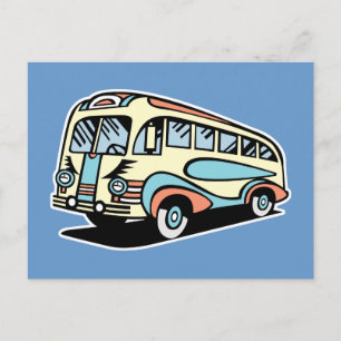 Retro-Bus-Reisebus Postkarte