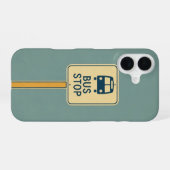 Retro-Bushaltestellenschild iPhone 16 Hülle (Rückseite (Horizontal))