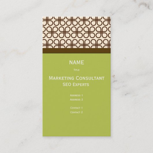 Retro Business Card dunkle Schokolade Visitenkarte (Vorderseite)