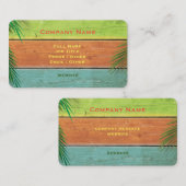 Retro Business Card mit Palm Blätter Visitenkarte (Vorne/Hinten)