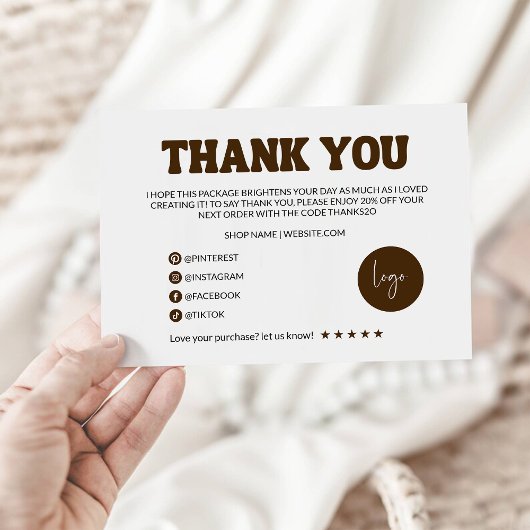 Retro Business dank Karte