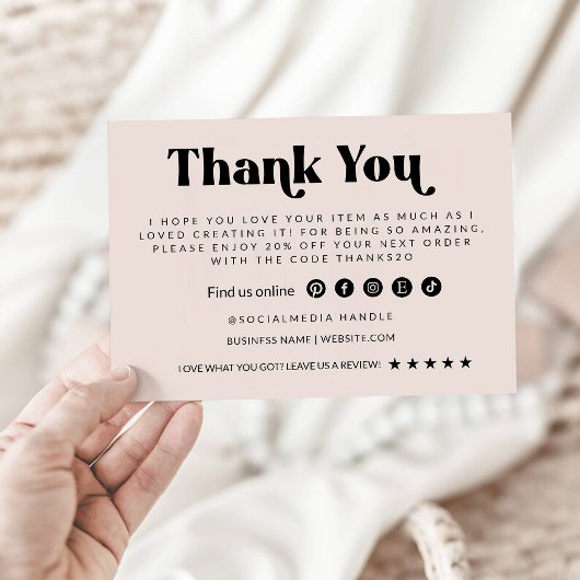 Retro Business dank Karte