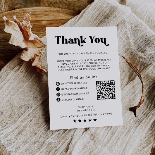 Retro Business dank Karte