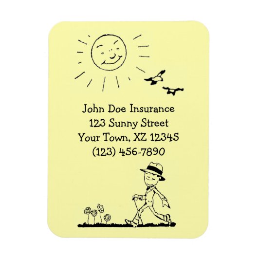 Retro Businessman am Sonntag Magnet (Vertikal)