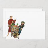 Retro Busy Grocery Kupon Party Leere 12x18 Einladung (Vorne/Hinten)