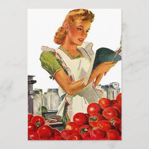 Retro Busy Kitchen Home-Einmachparty Blank 5x7 Einladung