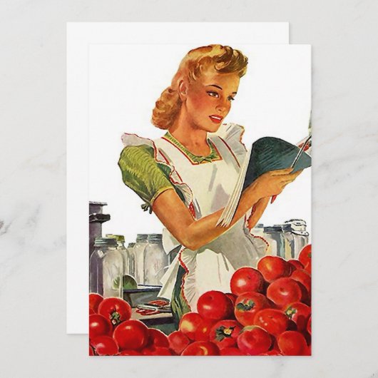 Retro Busy Kitchen Zuhause Canning Party Blank 12x Einladung (Vorne/Hinten)