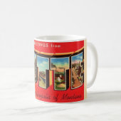 Retro Butte Montana Grußveranstaltung Tasse (VorderseiteRechts)