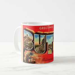 Retro Butte Montana Grußveranstaltung Tasse