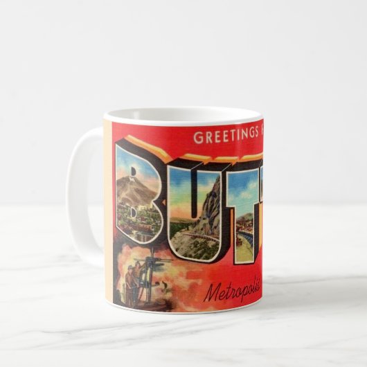 Retro Butte Montana Grußveranstaltung Tasse (Vorderseite Links)