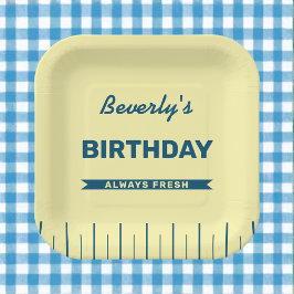 Retro Butter Stick Personalized Birthday Party Pappteller