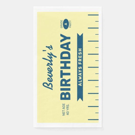 Retro Butter Stick Personalized Dinner Napkins Serviette (Vorderseite)