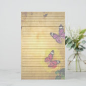 Retro-Butterfliegen Lined Stationery Paper Briefpapier (Stehend Vorderseite)