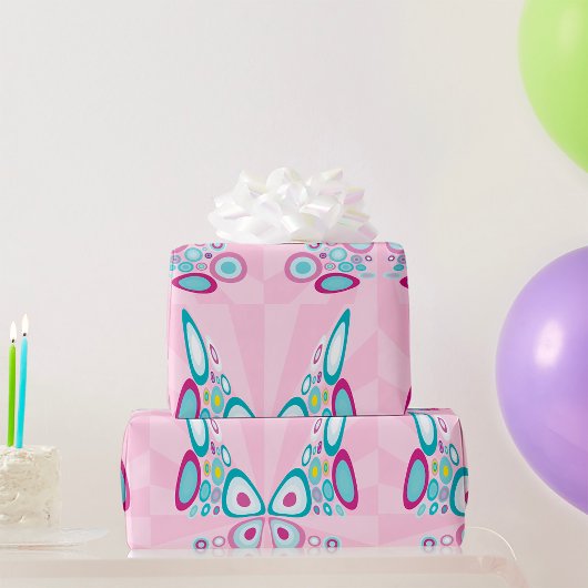 Retro Butterfly Abstrakter Pop Kunst Geschenkpapier