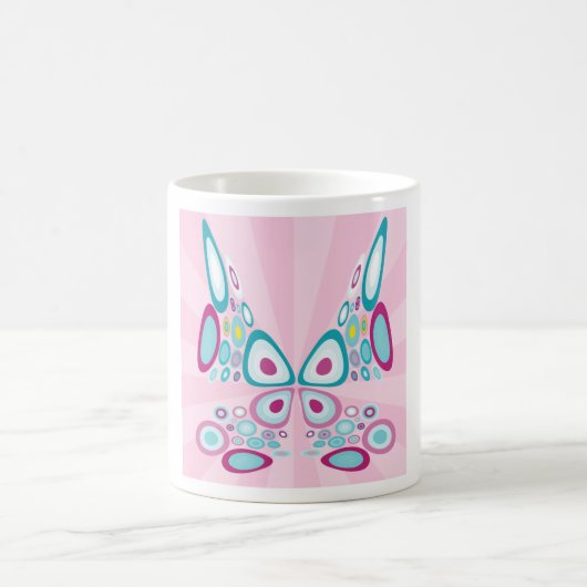 Retro Butterfly Abstrakter Pop Kunst Kaffeetasse (Mittel)
