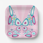 Retro Butterfly Abstrakter Pop Kunst Pappteller (Vorderseite)