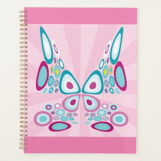 Retro Butterfly Abstrakter Pop Kunst Planer (Vorderseite)