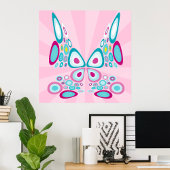 Retro Butterfly Abstrakter Pop Kunst Poster
