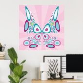 Retro Butterfly Abstrakter Pop Kunst Poster (Heimbüro)