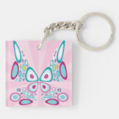 Retro Butterfly Abstrakter Pop Kunst Schlüsselanhänger (Rückseite)