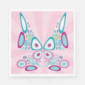 Retro Butterfly Abstrakter Pop Kunst Serviette (Vorderseite)