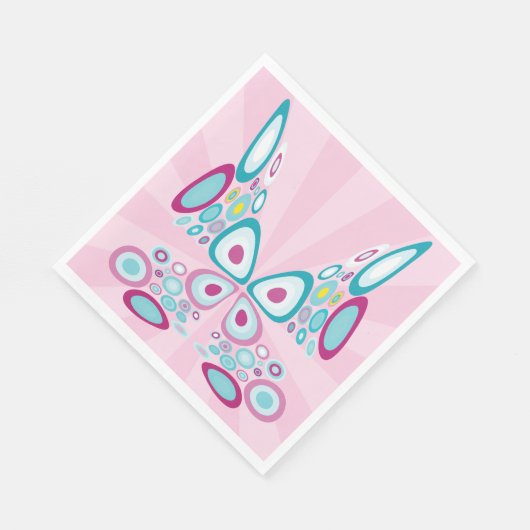 Retro Butterfly Abstrakter Pop Kunst Serviette (Ecke)